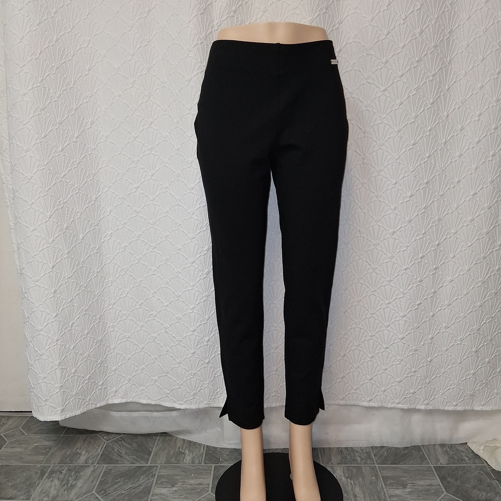 Rafaella Women Size L Pants Black Comfort Trousers